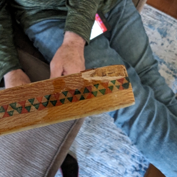 - Vintage Persian Painting. With an inlay wooden frame. - Picture 8 of 9